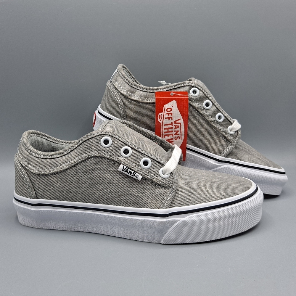 New Vans Chukka Low Denim Gray Grey and White Men's 4 = Women's Size 5.5 CUTE!